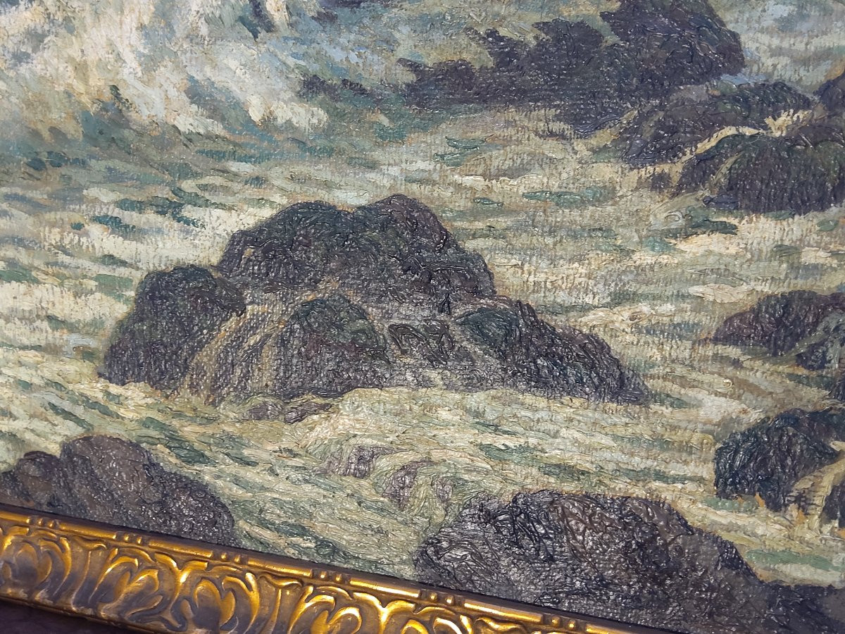 tableau marine région de quiberon par Henri pierre LEJEUNE  née en 1881  -photo-3